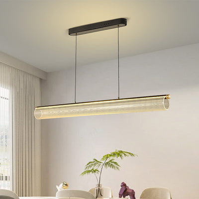Simplicité moderne Fer Aluminium Acrylique Rond Elliptique Bande Carrée Motif LED Lustres Lumière d'île pour Salle à Manger 