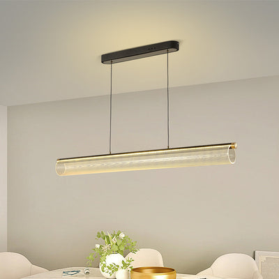 Simplicité moderne Fer Aluminium Acrylique Rond Elliptique Bande Carrée Motif LED Lustres Lumière d'île pour Salle à Manger 