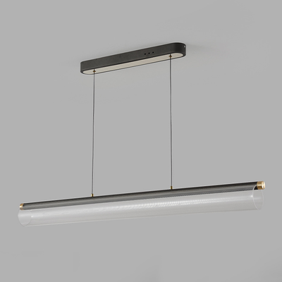 Simplicité moderne Fer Aluminium Acrylique Rond Elliptique Bande Carrée Motif LED Lustres Lumière d'île pour Salle à Manger 