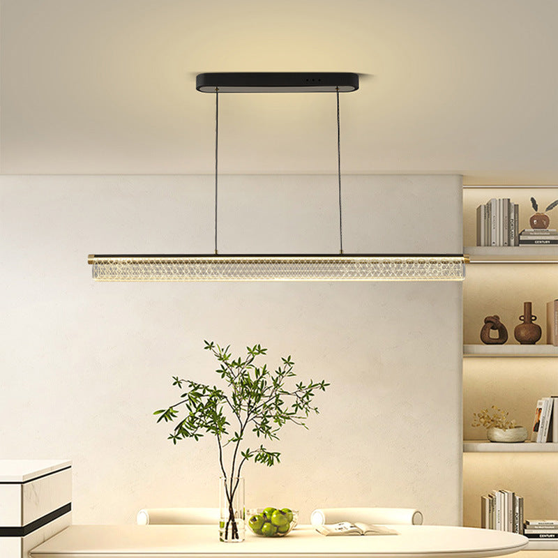 Simplicité moderne Fer Aluminium Acrylique Rond Elliptique Bande Carrée Motif LED Lustres Lumière d&