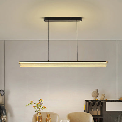 Simplicité moderne Fer Aluminium Acrylique Rond Elliptique Bande Carrée Motif LED Lustres Lumière d'île pour Salle à Manger 