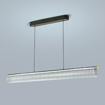 Simplicité moderne Fer Aluminium Acrylique Rond Elliptique Bande Carrée Motif LED Lustres Lumière d'île pour Salle à Manger 
