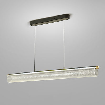 Simplicité moderne Fer Aluminium Acrylique Rond Elliptique Bande Carrée Motif LED Lustres Lumière d'île pour Salle à Manger 