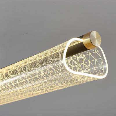 Simplicité moderne Fer Aluminium Acrylique Rond Elliptique Bande Carrée Motif LED Lustres Lumière d'île pour Salle à Manger 