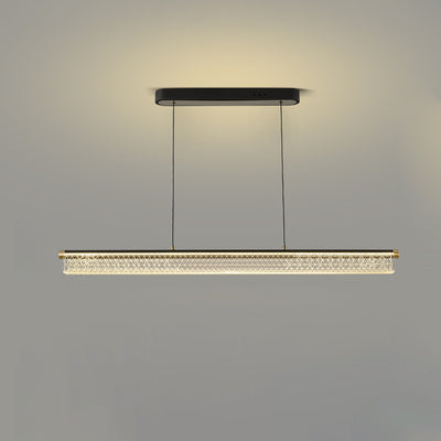 Simplicité moderne Fer Aluminium Acrylique Rond Elliptique Bande Carrée Motif LED Lustres Lumière d'île pour Salle à Manger 