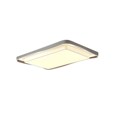 Plafonnier LED en fer acrylique rectangulaire rond carré à montage affleurant pour chambre à coucher 