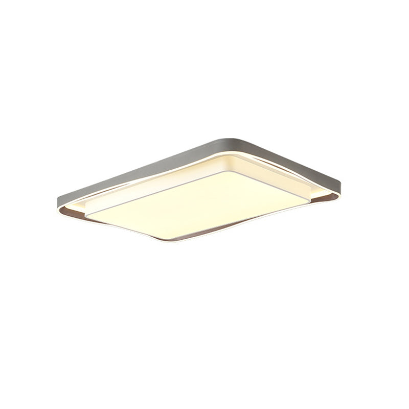 Plafonnier LED en fer acrylique rectangulaire rond carré à montage affleurant pour chambre à coucher 