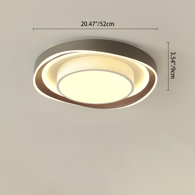 Plafonnier LED en fer acrylique rectangulaire rond carré à montage affleurant pour chambre à coucher 