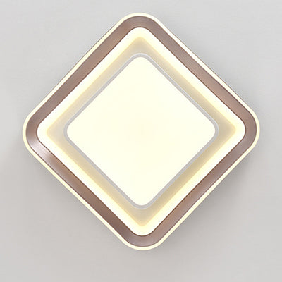 Plafonnier LED en fer acrylique rectangulaire rond carré à montage affleurant pour chambre à coucher 