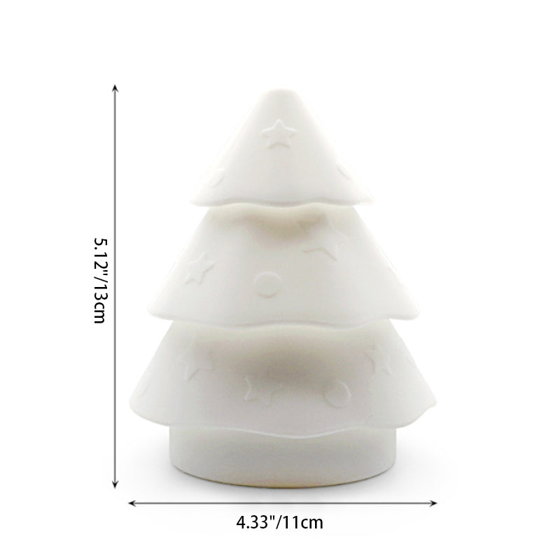 Contemporary Creative Battery ABC Silica Christmas Tree Decorative LED Table Lamp Night Light For Bedroom