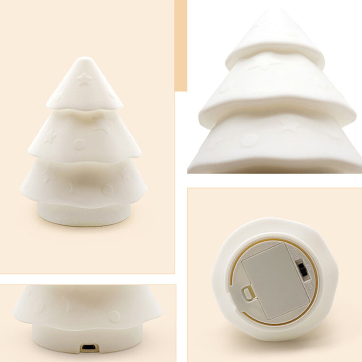Contemporary Creative Battery ABC Silica Christmas Tree Decorative LED Table Lamp Night Light For Bedroom