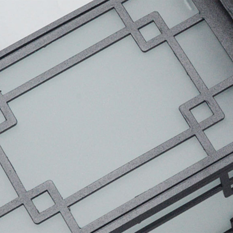 Luz de techo semiempotrada de 1 luz para pérgola de cilindro de vidrio aluminio hierro impermeable chino tradicional para exteriores para patio exterior 