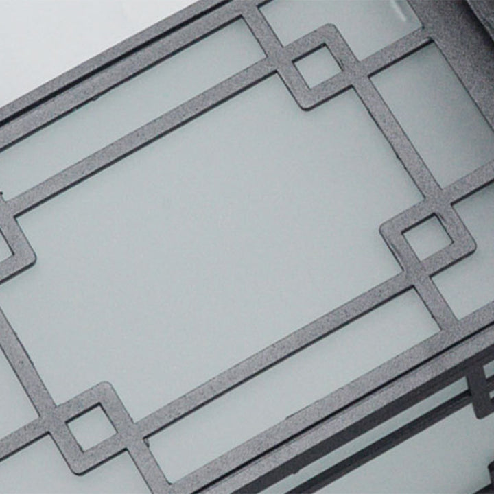 Luz de techo semiempotrada de 1 luz para pérgola de cilindro de vidrio aluminio hierro impermeable chino tradicional para exteriores para patio exterior 