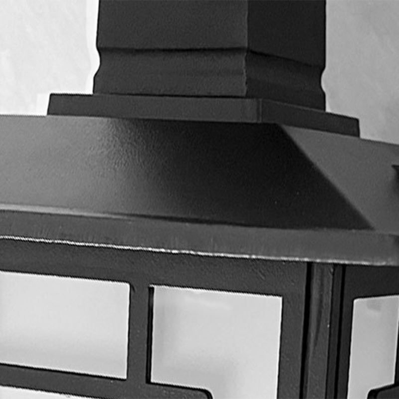 Luz de techo semiempotrada de 1 luz para pérgola de cilindro de vidrio aluminio hierro impermeable chino tradicional para exteriores para patio exterior 