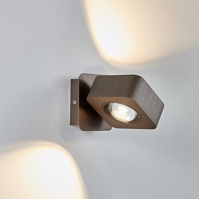 Moderne minimalistische Aluminium quadratische drehbare LED-Wandleuchte für das Bett 