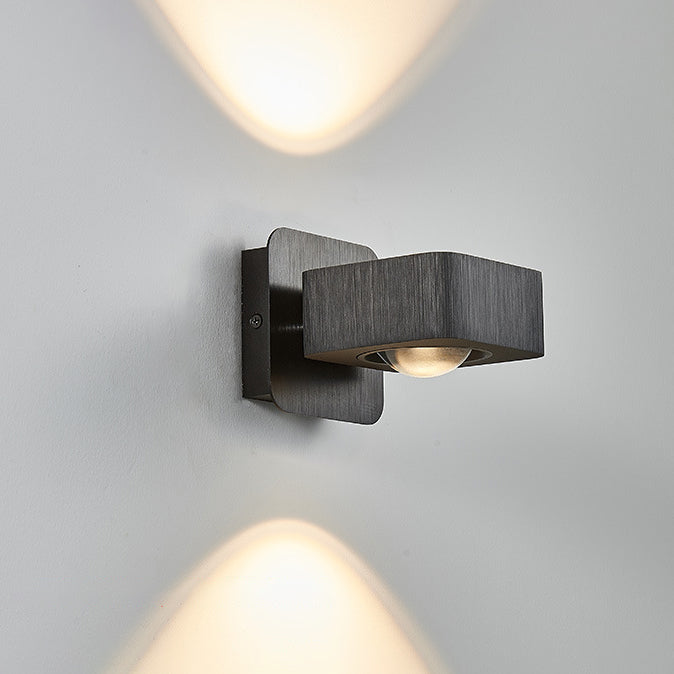 Applique Murale LED Carrée Rotative en Aluminium Minimaliste Moderne Pour Chevet 