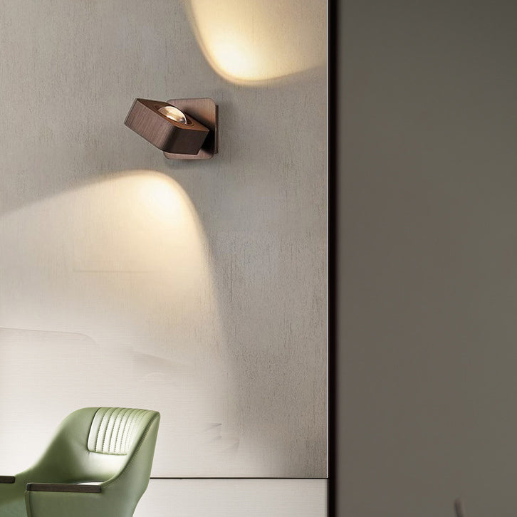 Applique Murale LED Carrée Rotative en Aluminium Minimaliste Moderne Pour Chevet 