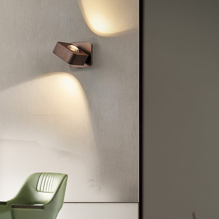 Applique Murale LED Carrée Rotative en Aluminium Minimaliste Moderne Pour Chevet 