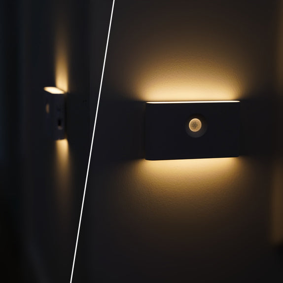 Lampe murale LED magnétique avec capteur humain rectangulaire en ABS rechargeable minimaliste moderne pour couloir 