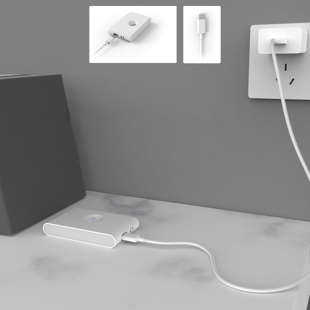 Lampe murale LED magnétique avec capteur humain rectangulaire en ABS rechargeable minimaliste moderne pour couloir 