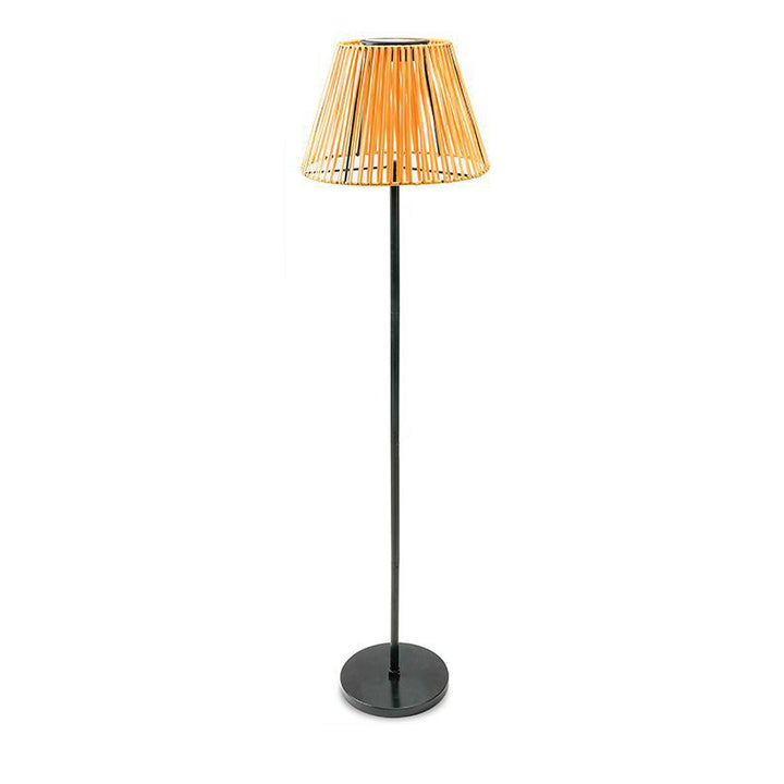Lampe de sol extérieure à LED en ABS avec tissage conique rechargeable solaire étanche traditionnel japonais pour jardin 