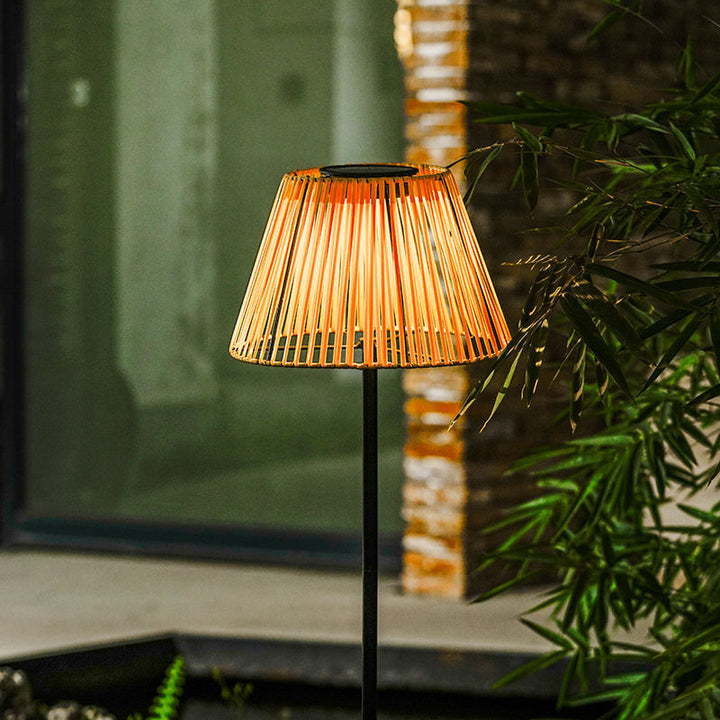 Traditionelle japanische solaraufladbare wasserdichte konische Webeisen-ABS-LED-Außenstehlampe für den Garten 