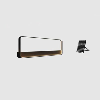 Moderne minimalistische solarbetriebene wasserdichte Wandleuchte aus Edelstahl und Aluminium mit quadratischem rechteckigem LED-Design für den Garten 