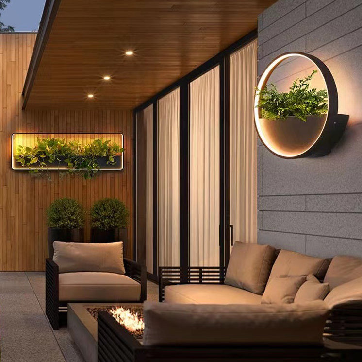 Moderne minimalistische solarbetriebene wasserdichte Wandleuchte aus Edelstahl und Aluminium mit quadratischem rechteckigem LED-Design für den Garten 