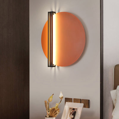 Applique murale LED contemporaine scandinave en fer et aluminium à rayures rondes pour salon 