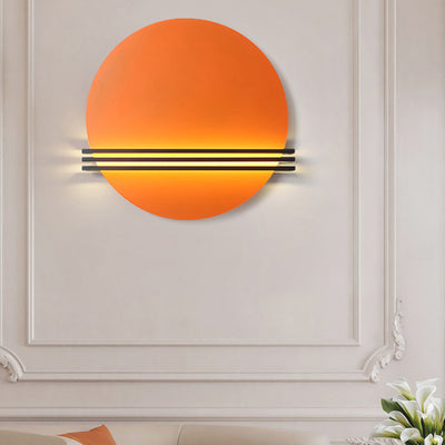 Applique murale LED contemporaine scandinave en fer et aluminium à rayures rondes pour salon 
