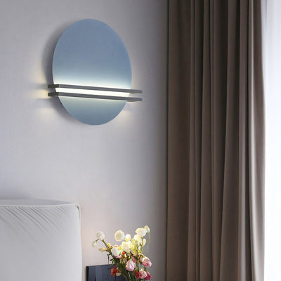 Applique murale LED contemporaine scandinave en fer et aluminium à rayures rondes pour salon 