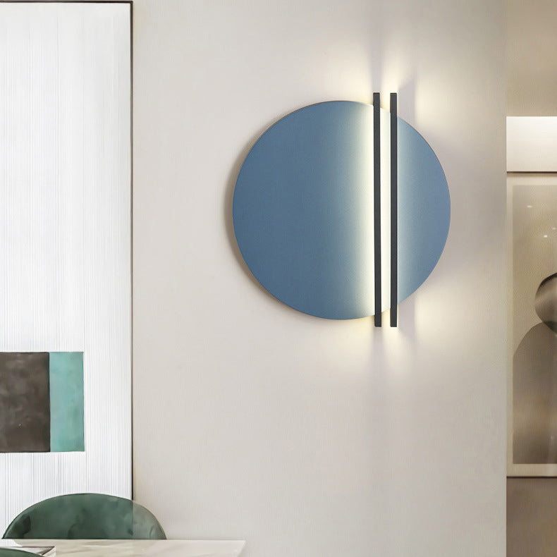 Applique murale LED contemporaine scandinave en fer et aluminium à rayures rondes pour salon 