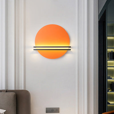 Applique murale LED contemporaine scandinave en fer et aluminium à rayures rondes pour salon 