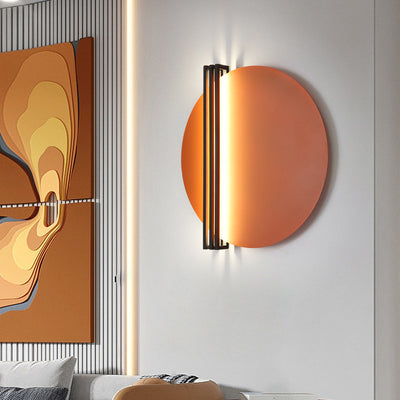 Applique murale LED contemporaine scandinave en fer et aluminium à rayures rondes pour salon 