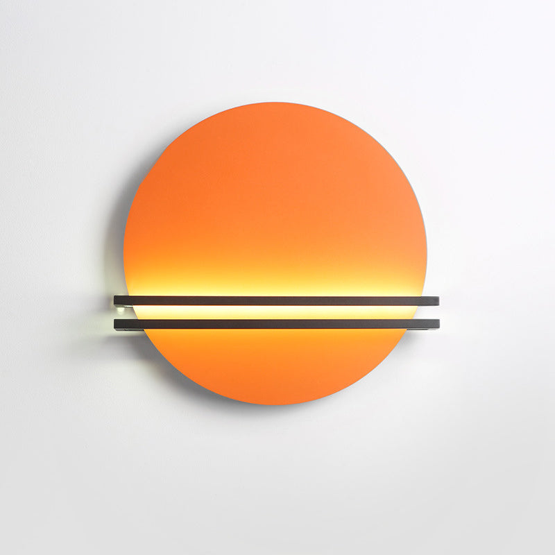 Applique murale LED contemporaine scandinave en fer et aluminium à rayures rondes pour salon 