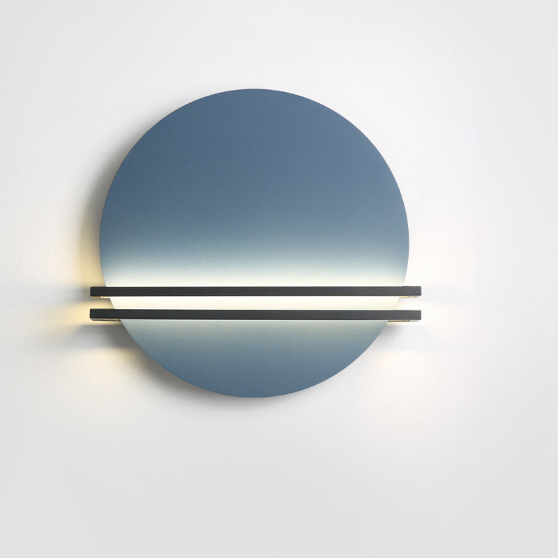 Applique murale LED contemporaine scandinave en fer et aluminium à rayures rondes pour salon 