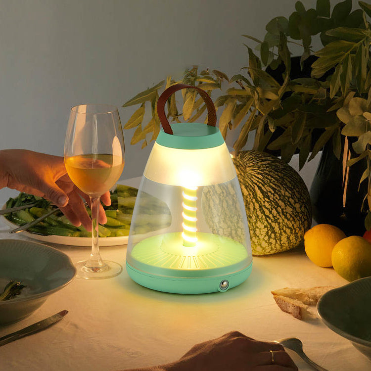 Lámpara de mesa LED cilíndrica portátil de ABS acrílico recargable contemporánea escandinava para dormitorio 