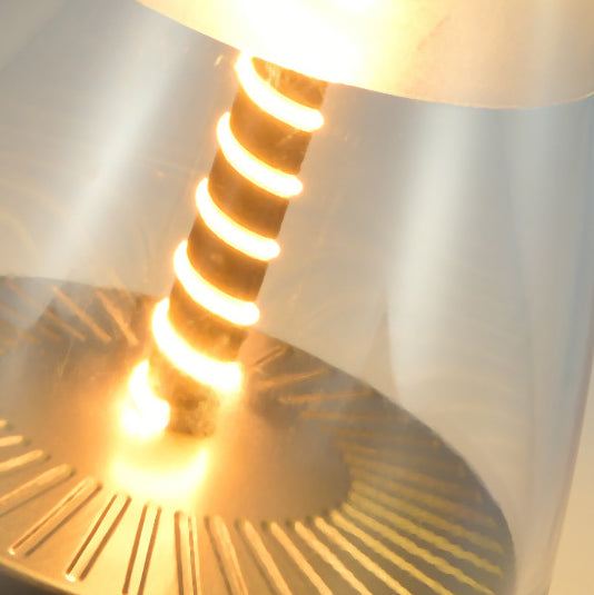 Zeitgenössische skandinavische wiederaufladbare ABS Acryl tragbare zylindrische LED-Tischlampe Nachtlicht für Schlafzimmer 