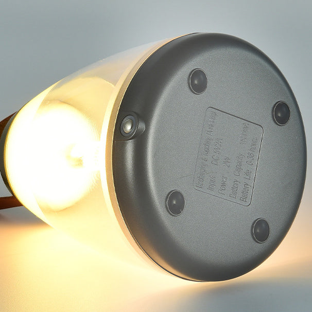 Lámpara de mesa LED cilíndrica portátil de ABS acrílico recargable contemporánea escandinava para dormitorio 