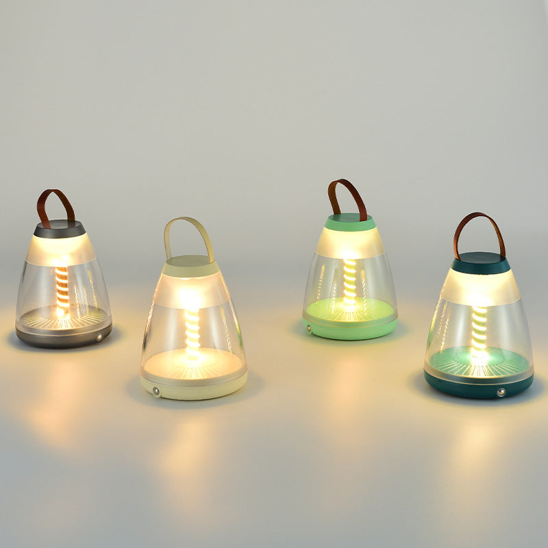 Lámpara de mesa LED cilíndrica portátil de ABS acrílico recargable contemporánea escandinava para dormitorio 