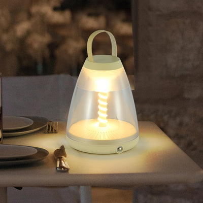 Lámpara de mesa LED cilíndrica portátil de ABS acrílico recargable contemporánea escandinava para dormitorio 