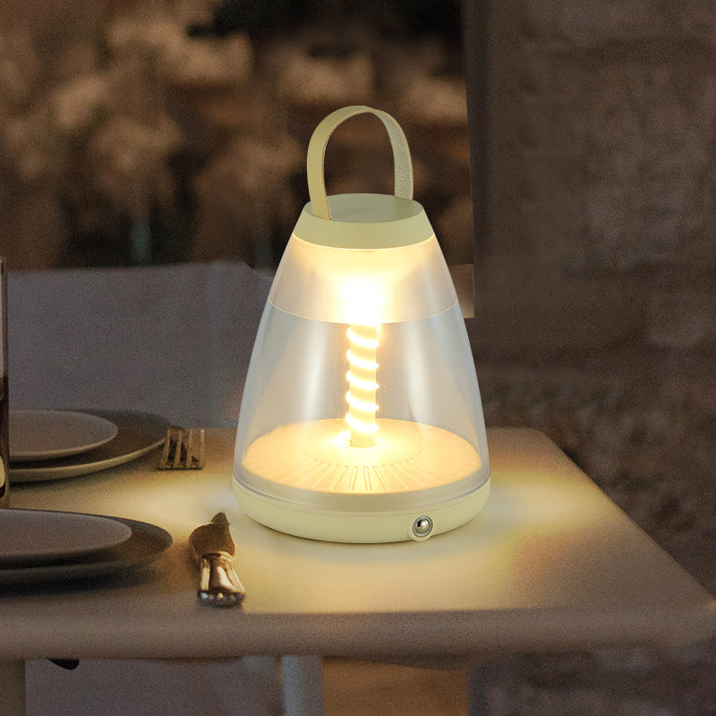 Lámpara de mesa LED cilíndrica portátil de ABS acrílico recargable contemporánea escandinava para dormitorio 