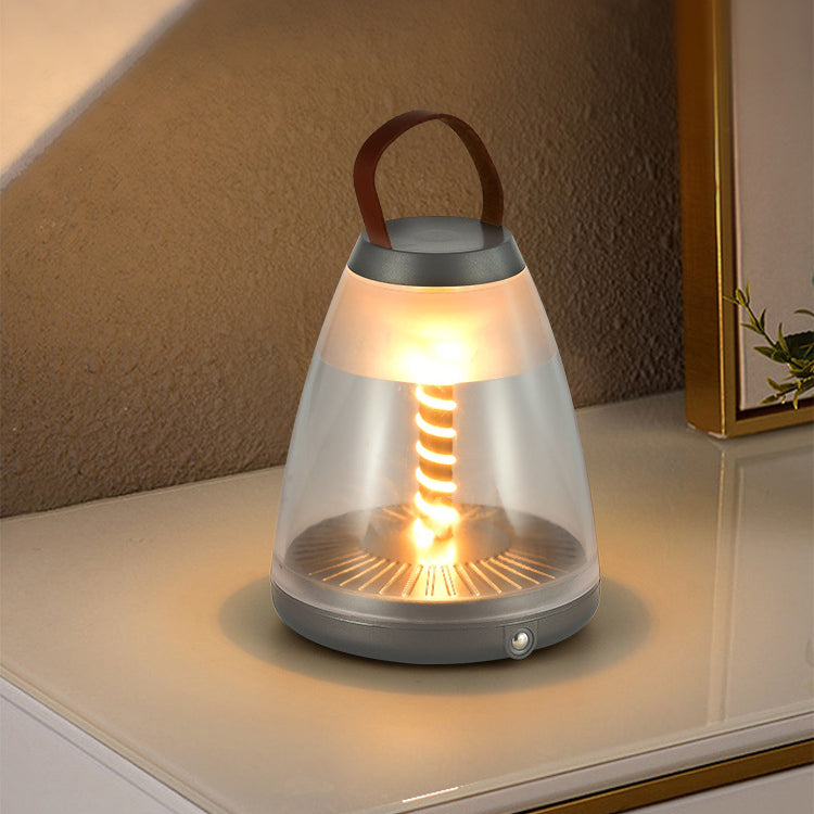 Lámpara de mesa LED cilíndrica portátil de ABS acrílico recargable contemporánea escandinava para dormitorio 