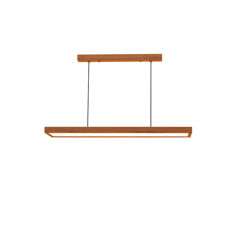 Zeitgenössische nordische Holz-Acryl-Rechteck-LED-Kronleuchter für das Esszimmer 