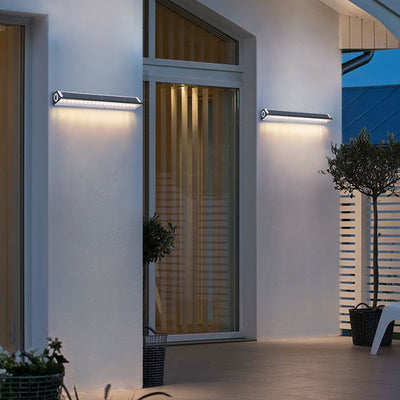 Applique Murale LED à Contrôle Magnétique à Bande ABS Rechargeable Étanche à l'Énergie Solaire de Simplicité Moderne Pour Jardin 