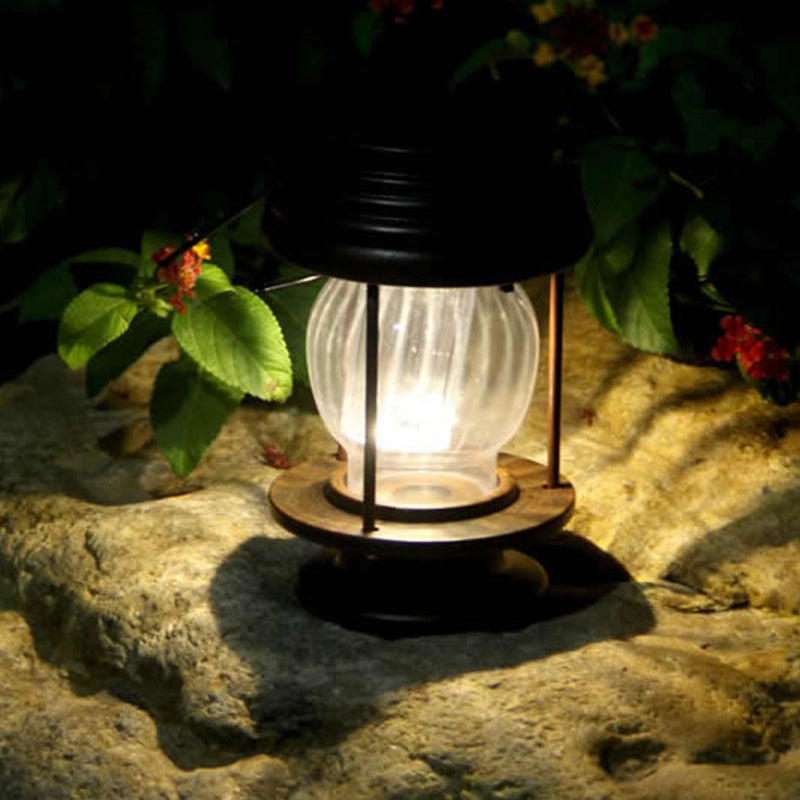 ضوء LED خارجي مقاوم للماء قابل للنقل على شكل أسطوانة ABS للمناظر الطبيعية الحديثة والرجعية بالطاقة الشمسية للحديقة 