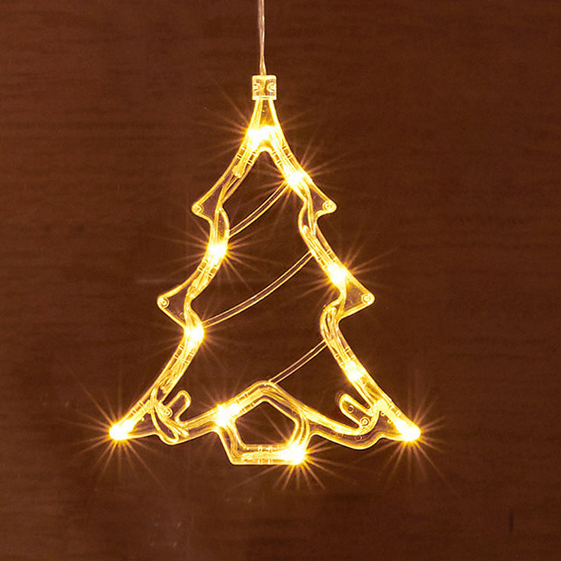 Moderne Art Deco Batterie PVC Weihnachtsbaum Rentier Glocke Schneemann Dekoration LED Wandleuchte Saugnapflicht Für Schlafzimmer 