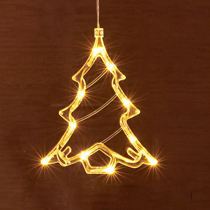 Moderne Art Deco Batterie PVC Weihnachtsbaum Rentier Glocke Schneemann Dekoration LED Wandleuchte Saugnapflicht Für Schlafzimmer 