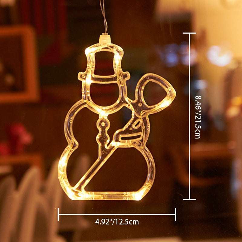 Moderne Art Deco Batterie PVC Weihnachtsbaum Rentier Glocke Schneemann Dekoration LED Wandleuchte Saugnapflicht Für Schlafzimmer 