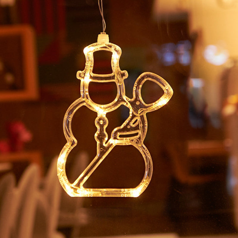 Moderne Art Deco Batterie PVC Weihnachtsbaum Rentier Glocke Schneemann Dekoration LED Wandleuchte Saugnapflicht Für Schlafzimmer 